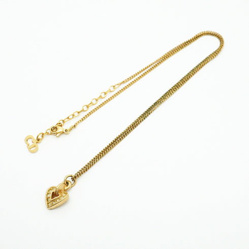 Pendant Necklace Gold and Rhinestone