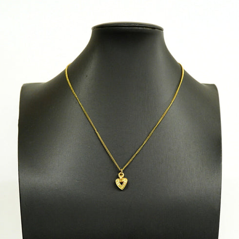 Pendant Necklace Gold and Rhinestone