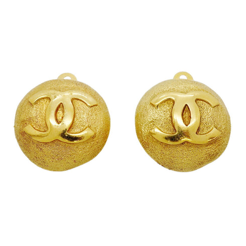 CC Logo Circle Clip-On Earrings Metal Gold-Tone Metal