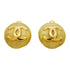 CC Logo Circle Clip-On Earrings Metal Gold-Tone Metal