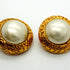 Clip-On Earrings Pearl Clip-On Gold-Tone Metal