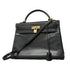 Kelly Handbag Black Box Calf with Gold Hardware 32
