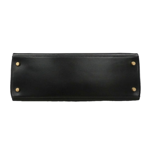 Kelly Handbag Black Box Calf with Gold Hardware 32