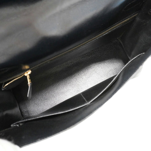 Kelly Handbag Black Box Calf with Gold Hardware 32
