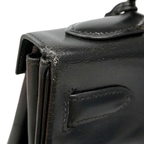 Kelly Handbag Black Box Calf with Gold Hardware 32