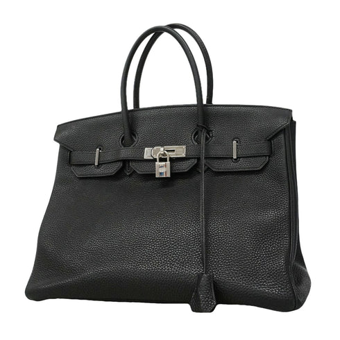 Birkin Handbag Black Togo with Palladium Hardware 35