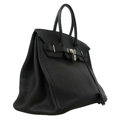Birkin Handbag Black Togo with Palladium Hardware 35