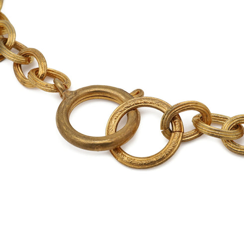 CC Logo Chain Medallion Pendant Necklace Metal