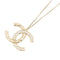 CC Logo Pendant Necklace Gold-Tone Metal