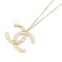 CC Logo Pendant Necklace Gold-Tone Metal