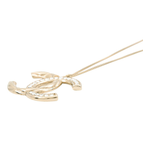CC Logo Pendant Necklace Gold-Tone Metal