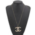 CC Logo Pendant Necklace Gold-Tone Metal