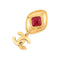 CC Logo Brooch Gold-Tone Metal