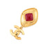 CC Logo Brooch Gold-Tone Metal