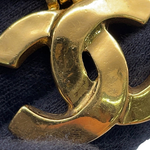 CC Logo Brooch Gold-Tone Metal