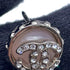 Brooch Metal Pink and Silver with Rhinestone