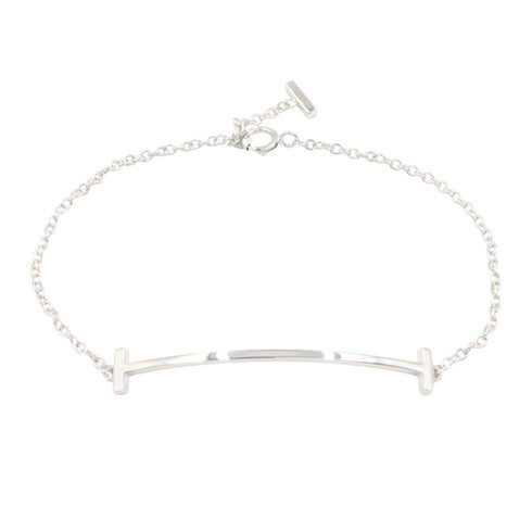 T Smile Pendant Necklace 18K White Gold