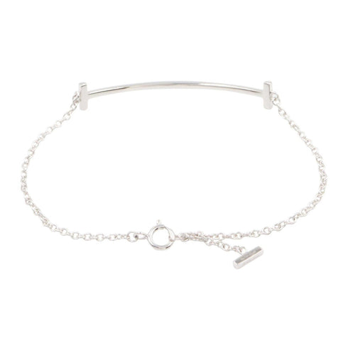 T Smile Pendant Necklace 18K White Gold
