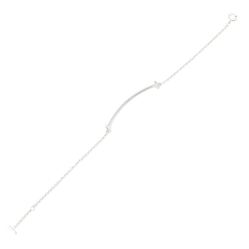 T Smile Pendant Necklace 18K White Gold
