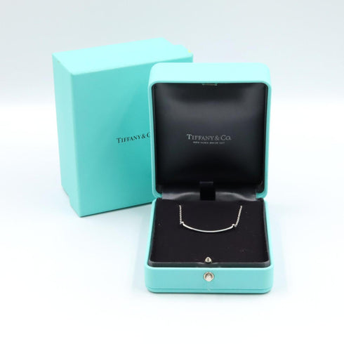 T Smile Pendant Necklace 18K White Gold