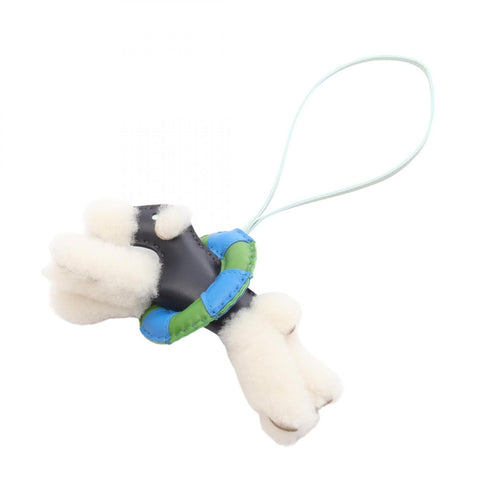 Buddy Charm Agneau Milo and Leather Blue Nuit Green Navy Handbag Charm