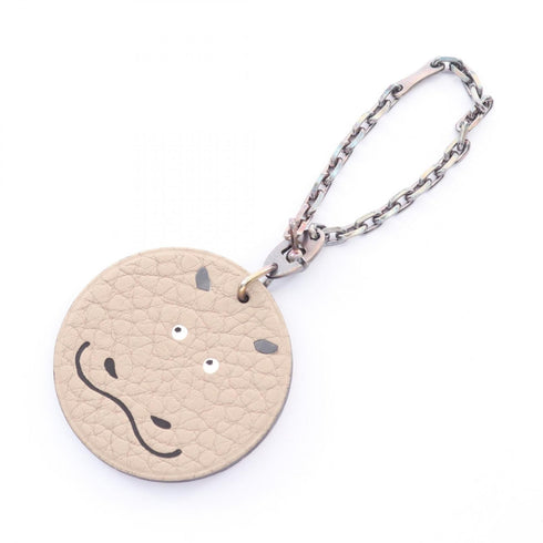 Charm Taurillon Clemence Leather Beige Handbag Charm