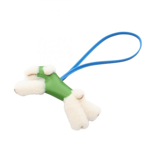 Charm Agneau Milo and Leather Blue Green White Handbag Charm
