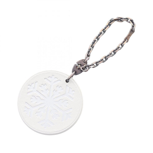 Charm Leather and Swift Leather White and Silver Handbag Charm