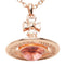 Pendant Necklace Pink Gold Plated and Rhinestone