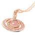 Pendant Necklace Pink Gold Plated and Rhinestone