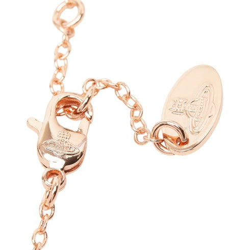 Pendant Necklace Pink Gold Plated and Rhinestone