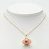Pendant Necklace Pink Gold Plated and Rhinestone
