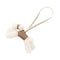 Buddy Charm Agneau Milo and Leather Etoupe Gray and White Handbag Charm