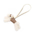 Buddy Charm Agneau Milo and Leather Etoupe Gray and White Handbag Charm