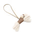 Buddy Charm Agneau Milo and Leather Etoupe Gray and White Handbag Charm