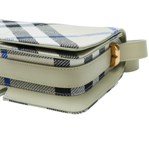 Snip Shoulder Bag Check Jacquard with Leather
