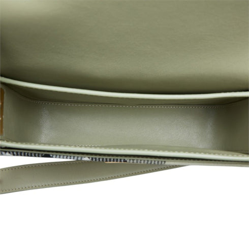 Snip Shoulder Bag Check Jacquard with Leather