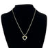 Vintage Heart Snake Pendant Necklace Sterling Silver and 18K Yellow Gold