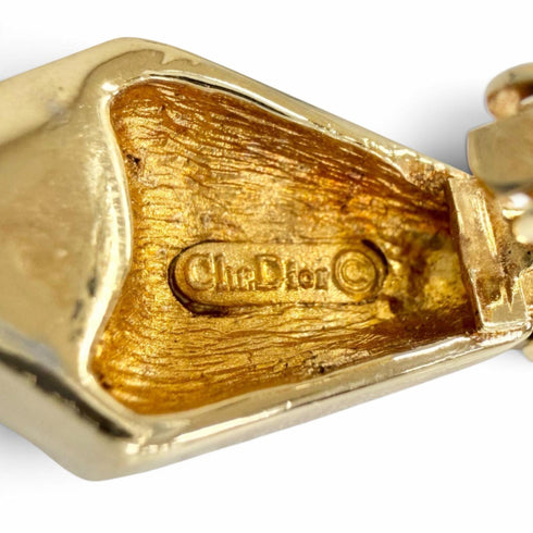 Vintage Clip-On Earrings Rhinestone Clip-On Gold-Tone Metal