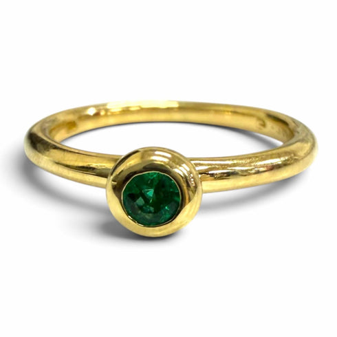 Vintage Ring 18K Yellow Gold with Emerald