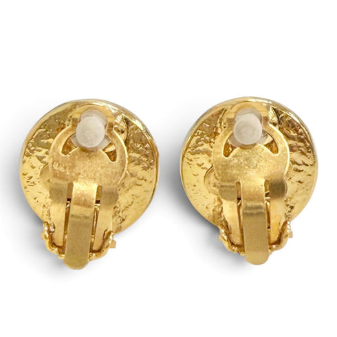 CC Logo Clip-On Earrings Metal Gold-Tone Metal
