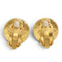 CC Logo Clip-On Earrings Metal Gold-Tone Metal