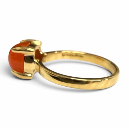 Band Ring 18K Yellow Gold with Chalcedony