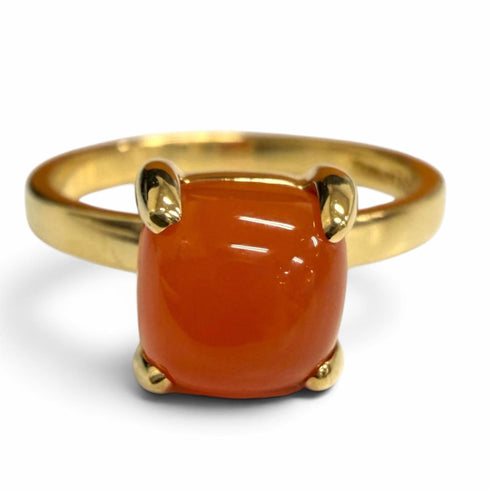 Band Ring 18K Yellow Gold with Chalcedony
