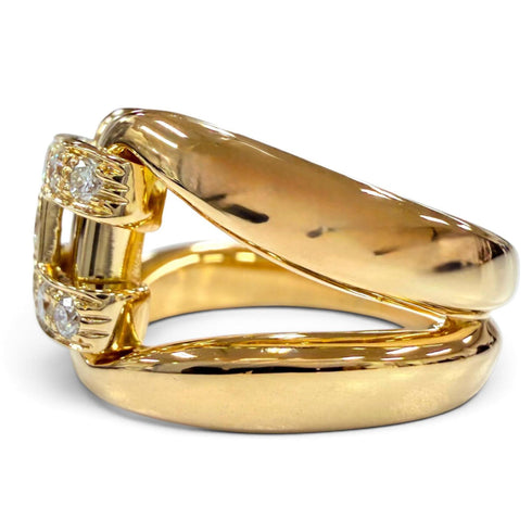 Band Ring 18K Yellow Gold With Diamond