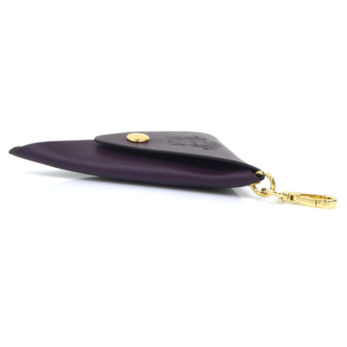 Handbag Charm Leather and Metal Purple