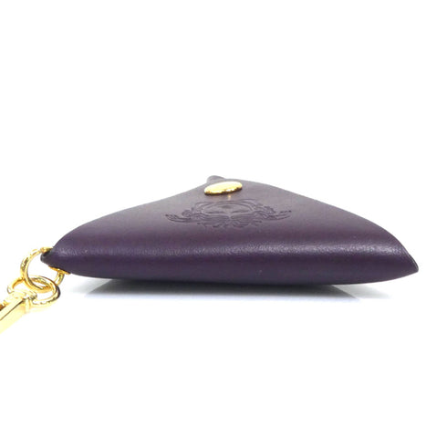 Handbag Charm Leather and Metal Purple