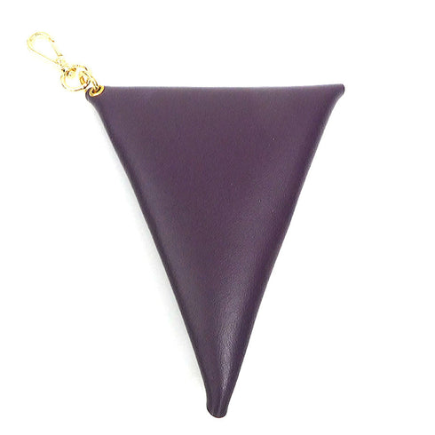 Handbag Charm Leather and Metal Purple