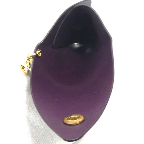 Handbag Charm Leather and Metal Purple