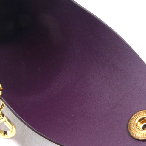 Handbag Charm Leather and Metal Purple